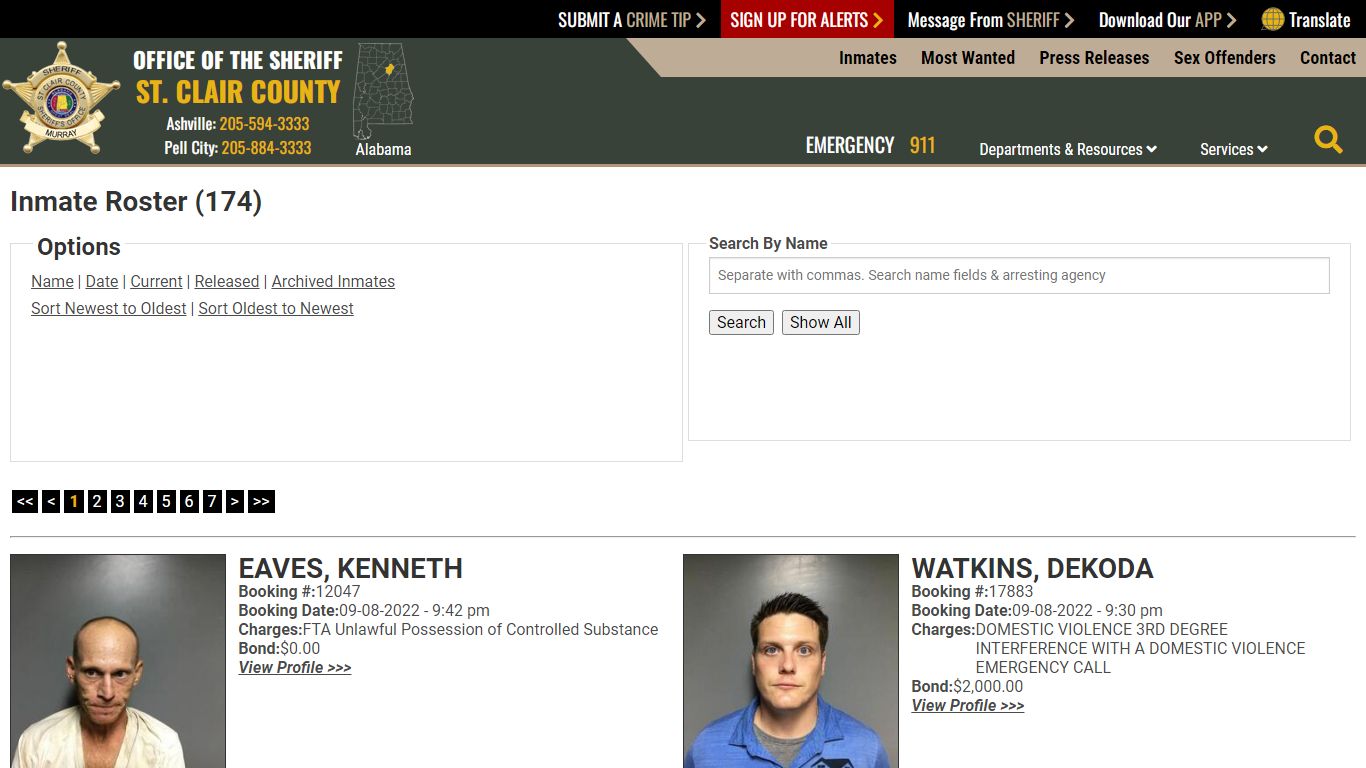 Inmate Roster - Current Inmates Booking Date Descending - St. Clair ...